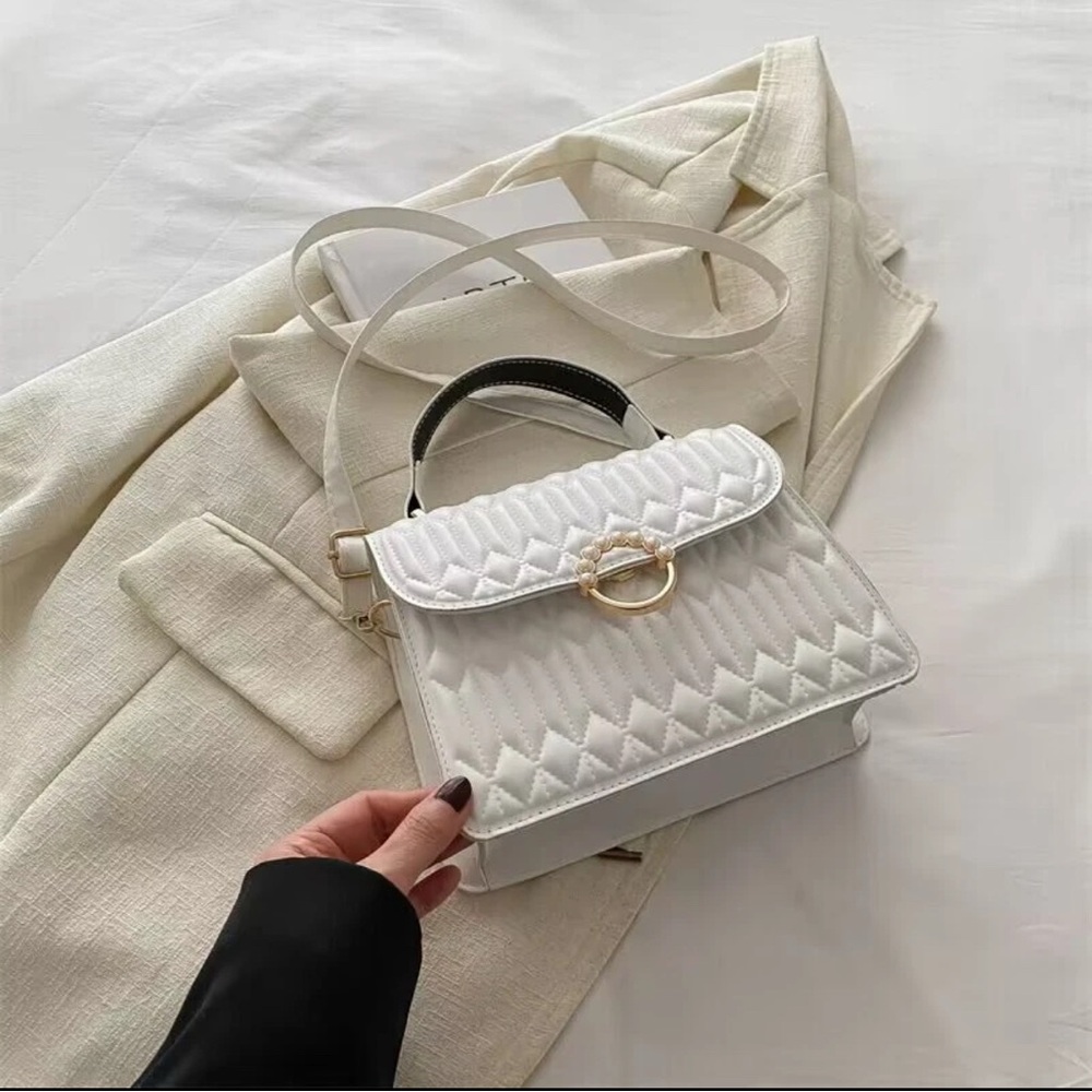 White Quilted Handbag